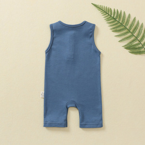 ชุดรอมเปอร์เด็กแรกเกิดแบบไม่มีแขน ปิดด้วยกระดุมสองแถว ผ้าฝ้าย ปิดสะโพก สำหรับเด็กทารก 男女兼用 - Product Image 2