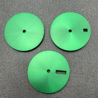 Cadran de montre vert soleil rayé 28,5 mm à double pied pour mouvement NH35/36, petit MOQ, prix usine SKX007