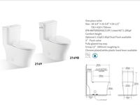 CUPC Watersense ADA Conforme Céramique Siphonic Flush Toilette Bowl Haute Qualité Moderne 300mm S-Trap pour Salle De Bains