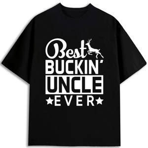 T-shirt « Meilleur Oncle Buckin de Tous les Temps » pour Homme, 100% Coton, Manches Courtes, Col Rond, Tissu Jersey Imprimé, Anti-boulochage - Product Image 1
