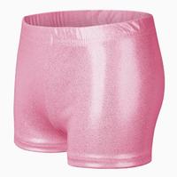 Shorts de gymnastique pour filles Vatten, brillants, or et noir, en polyester métallisé haute élasticité, livraison rapide, vêtements de danse en stock