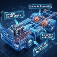 Truk Berat H OWO 2023 371hp 380Hp Berbagai Jenis Traktor Kepala Trailer Kendaraan Manual Weichai Diesel Kiri FAST Gearbox Suspensi Udara