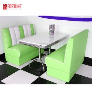 Americano <span class=keywords><strong>diner</strong></span> stand in pelle ristorante booth retro ristorante mobili - Product Image 3