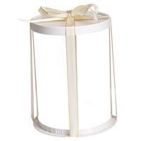 Boîte à gâteau ronde transparente, haute, à étages, avec couvercle blanc, en plastique recyclable, écologique, pour l'utilisation alimentaire, emballage de gâteaux, 50 pièces, personnalisable