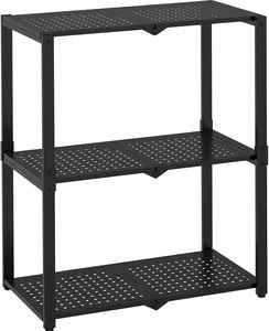 Simple Household 4-Layer Steel Folding Floor Standing Portable Storage Table <b>Shelves</b> Corrosion Protection for Bedroom Study Hall - Product Image 1