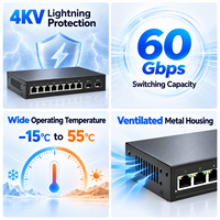 Switch PoE 8 Port 2.5G Dengan Uplink 10G SFP+ Hub Konektivitas Jaringan Multi-Gigabit Standar IEEE 802.3at Sumber Pabrik Terpercaya