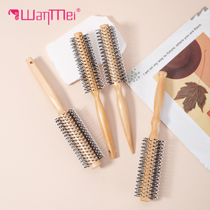 WANMEI Brand High-Temperature Resistant <strong>Hair</strong> <strong>Styling</strong> Lotus Wood Round <strong>Hair</strong> Brush <strong>Hair</strong> Curling Comb Straight Roller Comb Brush - Product Image 5