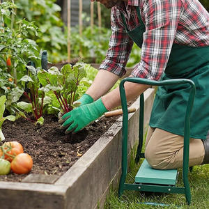 Dış Mekan Bahçe Diz Çökme Taburesi Çok Amaçlı Bank Dayanıklı Alüminyumden Üretilmiş Yeşil Boyalı Bahçe Diz Çökme Koltuğu - Product Image 4