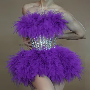 ชุดกระโปรงตูตูผูกเอวประดับลูกไม้และเพชรเทียมแบบหลายชั้นแฟชั่น - Product Image 2