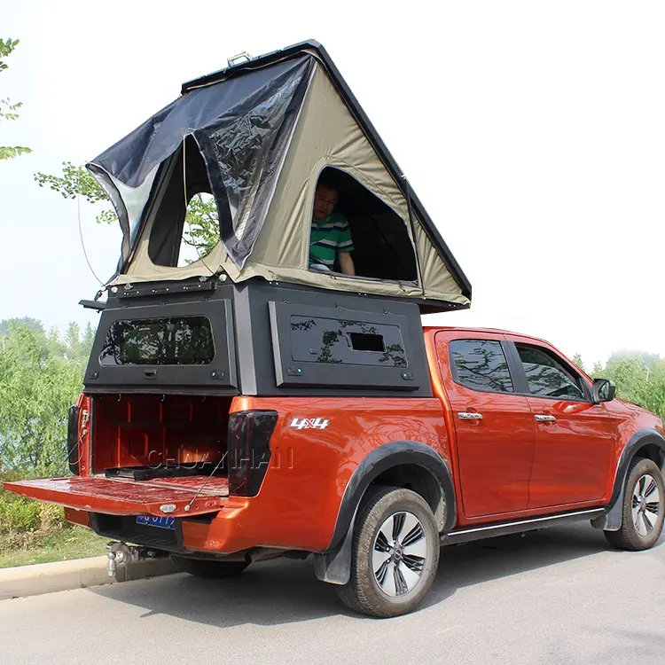 Wasserdichtes Aluminium-Hartschalen-Dachzelt Alu-Cab-Baldachin Camper Hardtop für ISUZU DMAX Jeep Gladiator