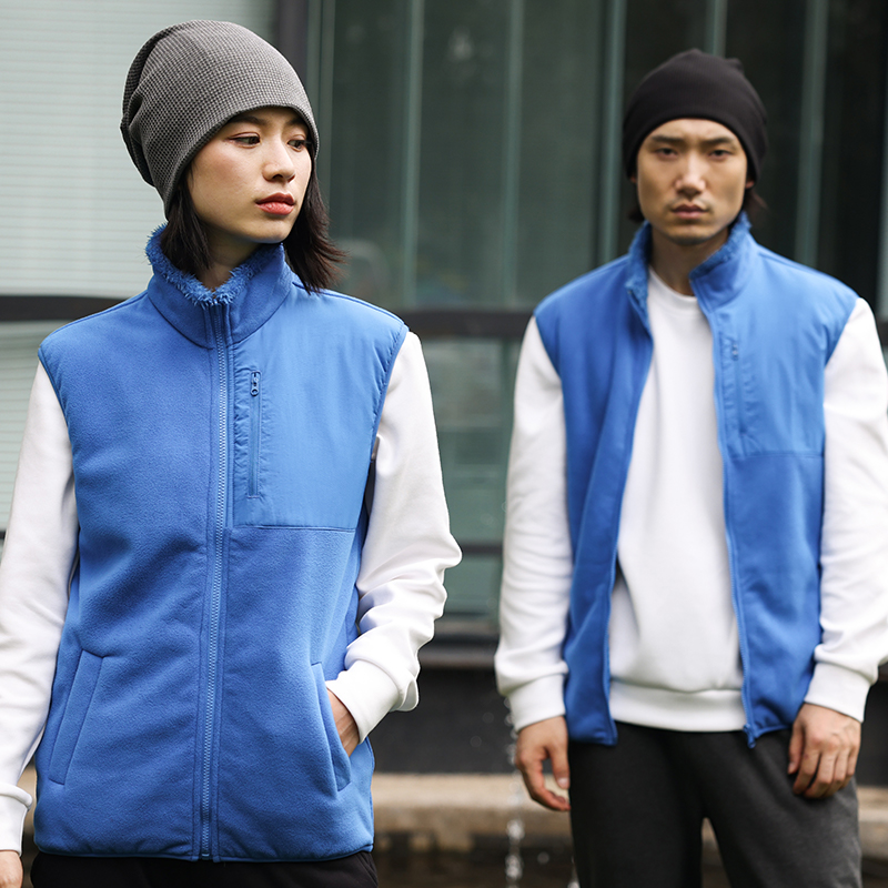 Customized Company Logo Fleece Vests for Winter Uniforms