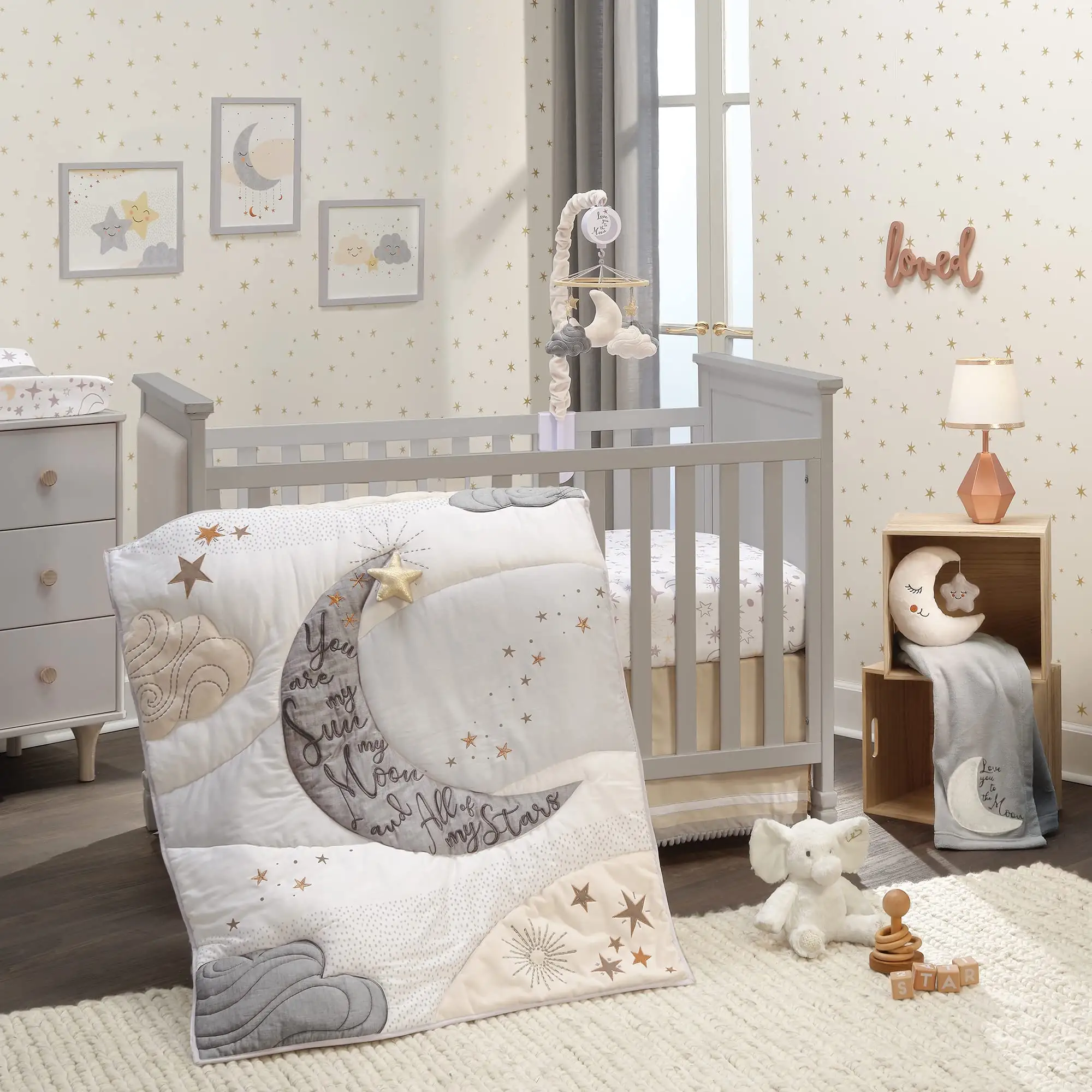 Welterusten Maan 3-delige Hemelse Kinderkamer Baby Wieg Beddengoed Set