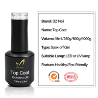DZ NAIL Professionnel – Top Coat Brillant Longue Durée, Matériau Végétalien Sans Résidu, Recharge en Gros – Base Coat et Top Coat