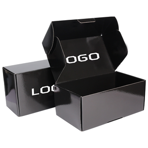 Caja de Envío Corrugada de Lujo, Cajas de Embalaje de Papel Negro Personalizadas con Logotipo, Caja de Cartón para Envíos - Product Image 1