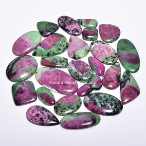 Tự nhiên <span class=keywords><strong>Ruby</strong></span> Zoisite Mix Shape Cabochon Loose đá quý đối với trang sức làm độc đáo màu xanh lá cây và màu đỏ đánh bóng đá hoàn hảo cho nhẫn - Product Image 4