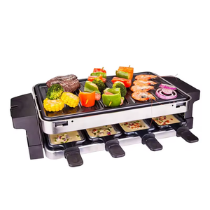 Aifa hogar bambú <span class=keywords><strong>Raclette</strong></span> Grill para 8 personas Vertical eléctrico barbacoa parrilla interior Teppanyaki Grill - Product Image 4