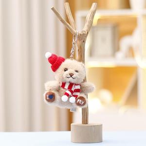 Đồ Chơi Sang Trọng Bán Buôn Giá Thấp Siêu Kawaii Gấu Bông Trong Chiếc Mũ Màu Đỏ Sang Trọng Keychain Đồ Chơi Nhồi Bông Cho Các Phụ Kiện Giáng Sinh Plushie - Product Image 3
