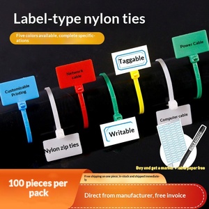 Etichetta in Nylon, Fascetta in Plastica, Marcatore per Cavi a Rete 4mm X 200mm, Corda di Fissaggio per Fasciatura Cavi, Tensionatore - Product Image 5