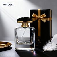 Flacons de parfum en verre de luxe 50ml 100ml avec boîte, logo personnalisé, flacon pulvérisateur en verre rechargeable pour parfum de marque personnalisée