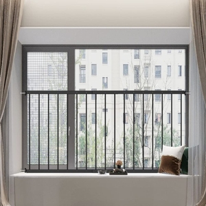 Fenêtre à battants en aluminium Prima résistante aux intempéries avec panneaux en verre trempé pour balcons et patios Fenêtre en <span class=keywords><strong>baie</strong></span> Fenêtre en aluminium noir - Product Image 2