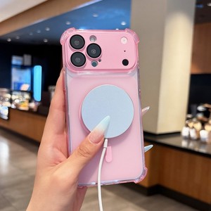 Nueva <span class=keywords><strong>Funda</strong></span> Magnética Mate Esmerilada de TPU para <span class=keywords><strong>iPhone</strong></span> 17 16 15 Pro Max, Transparente, con Amortiguación de Aire, Antigolpes - Product Image 3