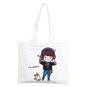 Bolsa de Compras de Algodón Orgánico de Diseño con Logotipo Personalizado Promocional, Ecológica para Uso Diario, Regalos y Venta al por Menor - Product Image 1