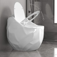 Nouvelle toilette créative en céramique monobloc, de forme ovale, à siphon, à poser au sol, avec large entrée et plusieurs couleurs disponibles