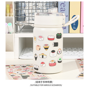 Dessin animé paillettes <span class=keywords><strong>Sushi</strong></span> autocollants personnalisé étanche vinyle mignon baiser coupe autocollants pour bouteille décoratif Journal autocollant Scrapbooking - Product Image 5