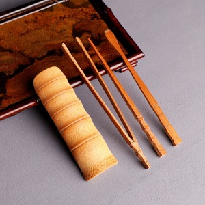 Bamboo <b>Tea</b> <b>Set</b> 4 Pieces <b>Tea</b> Scoop <b>Tea</b> Clip <b>Tea</b> Needle <b>Tea</b> Pick Portable Kung Fu <b>Tea</b> Accessories Office Travel Use - Product Image 1