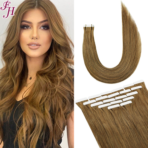 FH # Extensions de cheveux humains à clipser, 30 mèches, brun clair, 50g/paquet, lisses, cheveux humains Remy - Product Image 1