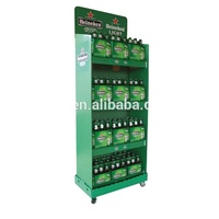Conception personnalisée pour magasin de détail promotion supermarché cannette de bière sur pied forme de bouteille étagère de présentation supports support