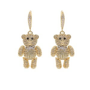 Boucles <span class=keywords><strong>d</strong></span>'oreilles romantiques Future Angel, élégantes <span class=keywords><strong>et</strong></span> tendance pour femmes, en acier inoxydable plaqué or, en forme <span class=keywords><strong>d</strong></span>'<span class=keywords><strong>ours</strong></span> tridimensionnel, avec zircon - Product Image 3