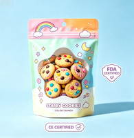 Transparante, vochtbestendige, staande ritssluitingszak met gravureprint, plastic zak voor verpakkingen van biscuits, koekjes, gebak en snacks