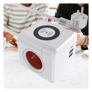 Enchufe de Carga Inalámbrica Estándar Francés, Enchufe de Corriente de 17 W con Puerto USB y Cables - Product Image 1