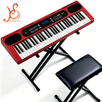 Clavier électronique HUASHENG 61 touches avec éclairage LED, 600 timbres, pour l'enseignement et la pratique à domicile
