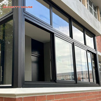 Diseños modernos ventana corredera de aluminio de doble acristalamiento para casa de campo