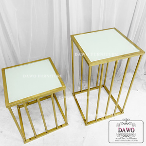 Mesa de pastel de acero inoxidable moderna <span class=keywords><strong>2023</strong></span> con escaparate nuevo diseño para eventos de boda y fiesta para decoraciones de banquetes y bares - Product Image 4