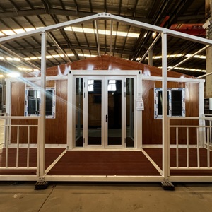 Maison préfabriquée <span class=keywords><strong>en</strong></span> conteneur extensible, panneau sandwich <span class=keywords><strong>en</strong></span> laine de roche EPS, panneau métallique sculpté personnalisé de 40 pieds, petit bâtiment - Product Image 3