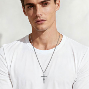 <span class=keywords><strong>Collana</strong></span> con Pendente a Croce Crocifisso Gesù Inri in <span class=keywords><strong>Argento</strong></span> Sterling 925 Merryshine, Stile <span class=keywords><strong>Antico</strong></span> Religioso Cristiano, Personalizzabile all'Ingrosso - Product Image 4