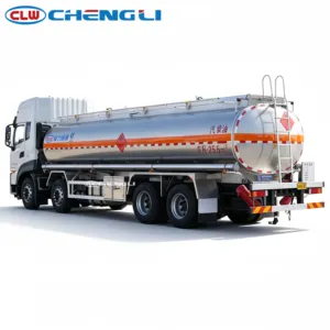 รถบรรทุกน้ำมันเชื้อเพลิงอลูมิเนียมอัลลอยด์ 25 ลูกบาศก์เมตร 8x4 รถบรรทุกบรรทุกของเหลวอันตราย รถบรรทุกจ่ายน้ำมันเชื้อเพลิงสำหรับการจัดส่งน้ำมันเชื้อเพลิง - Product Image 2
