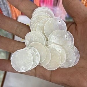 25 мм Натуральные Цветные круглые бусины из ракушек, кулон, перламутровые кулоны для рукоделия, ветряные колокольчики - Product Image 4