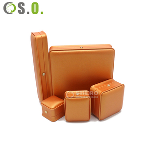 Boîte à bijoux en cuir orange personnalisée, boîte organisateur de bijoux en cuir PU, boîte cadeau de luxe pour bijoux - Product Image 5