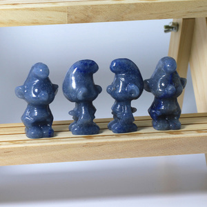 Aventurine bleue naturelle Offres Spéciales schtroumpfs sculpture sculptée à la main cristal Sodalite sculpture pour cadeaux <span class=keywords><strong>de</strong></span> dessin animé - Product Image 2