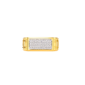 <b>Mens</b> <b>24K</b> <b>Gold</b> Round Brilliant Cut Geometric Cocktail <b>Ring</b> Pave Setting Luxury Engagement Wedding Anniversary Jewelry - Product Image 2