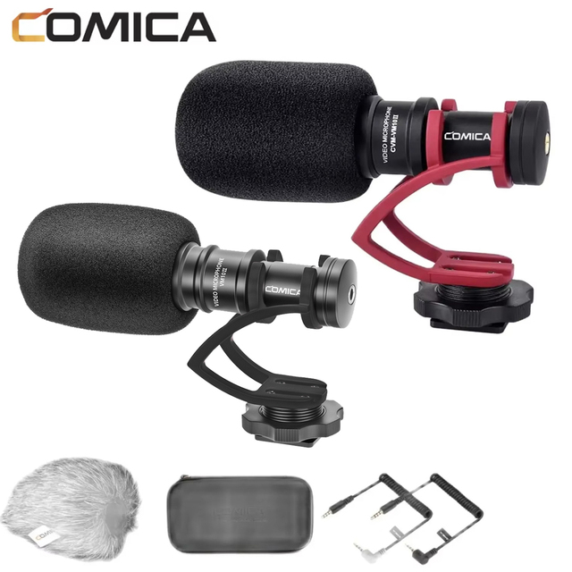 Comica CVM-VM10II Professional Shotgun Microphone Shock Mount (Metal) for iPhone DSLR Android Smartphones for Live Streaming
