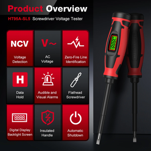 HABOTEST HT95A-SL5 Comprobador de Voltaje Digital 12-250V CA Tipo Destornillador Detector Eléctrico Tipo Pluma - Product Image 3