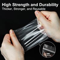 Sac refermable en plastique transparent à fermeture éclair, pochette PE à glissière pour emballage alimentaire, bijoux, petits articles, impression personnalisée - Grande Vente
