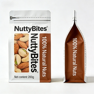 Bolsas de Plástico con Cierre Hermético y Base Cuadrada de Papel de Aluminio Ecológico Personalizadas, Aptas <span class=keywords><strong>para</strong></span> Alimentos, <span class=keywords><strong>para</strong></span> Nueces, Dulces, Pasteles y Sushi - Product Image 2