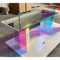 Moderner Wohnzimmer-Möbel Regenbogen-Esstisch Schlafzimmer-Schreibtisch Rechteckiger Büro-Acryl-Tisch