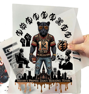 <span class=keywords><strong>Film</strong></span> de transfert DTF Premium pour le Mois de l'Histoire des Noirs, motifs Afro Panther et Legacy Figures pour impression sur T-shirt, DIY, thermocollant, sans craquelures - Product Image 1